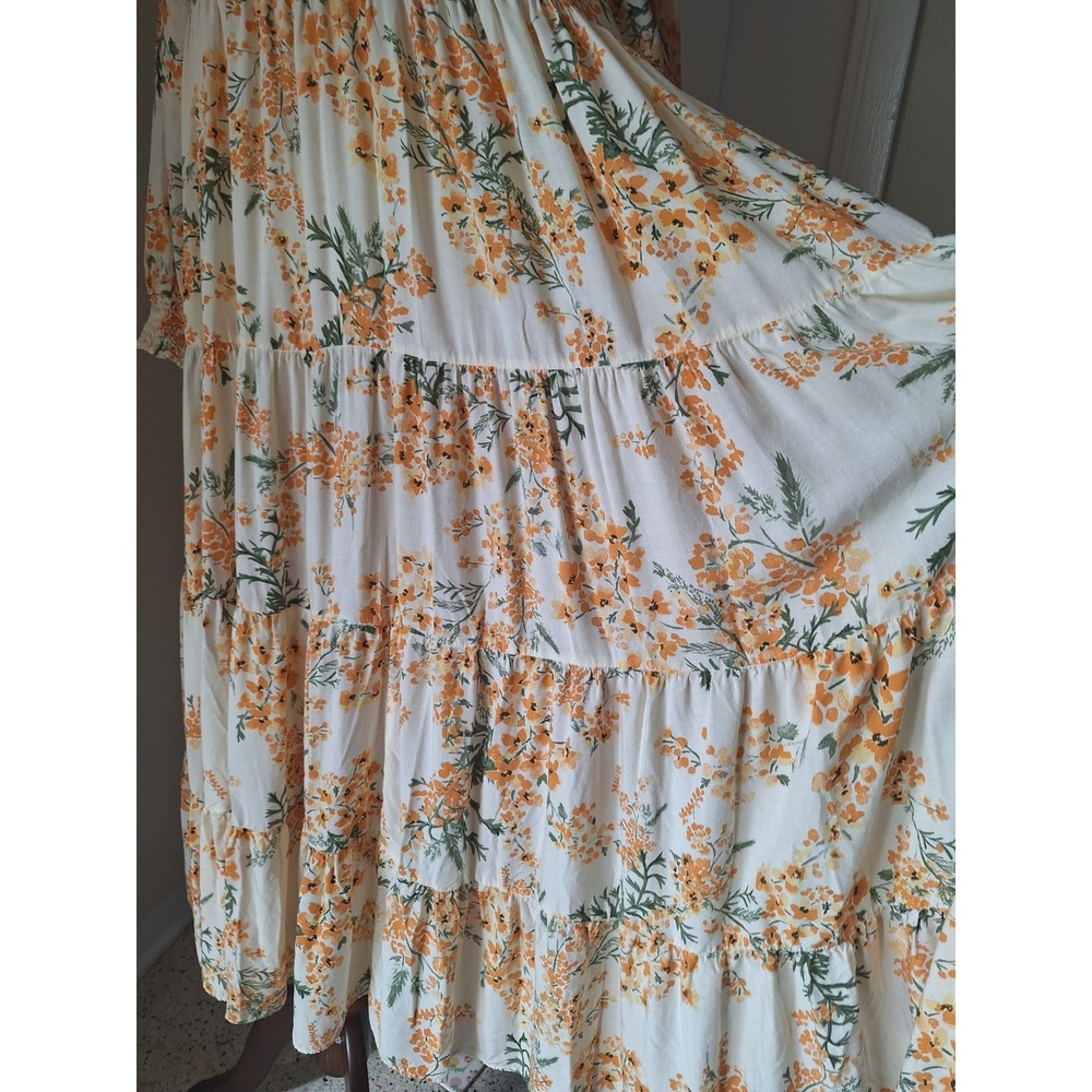 Zara Angel Dress Flowy Tiered Floral Maxi Dress - Picture 7 of 11